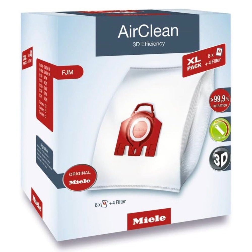 Miele Genuine AirClean XL Pack FJM Vacuum Bags 8 Bags 4 Filters Compact C1 C2